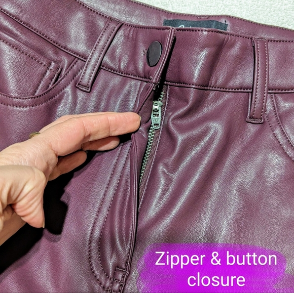 Reitmans size 4 BNWT wine coloured, clossic pleather style pants - Picture 10 of 16